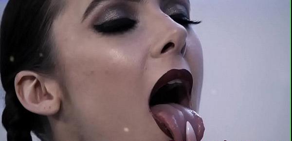  Tattooed goth gets pounded and mouth jizzed